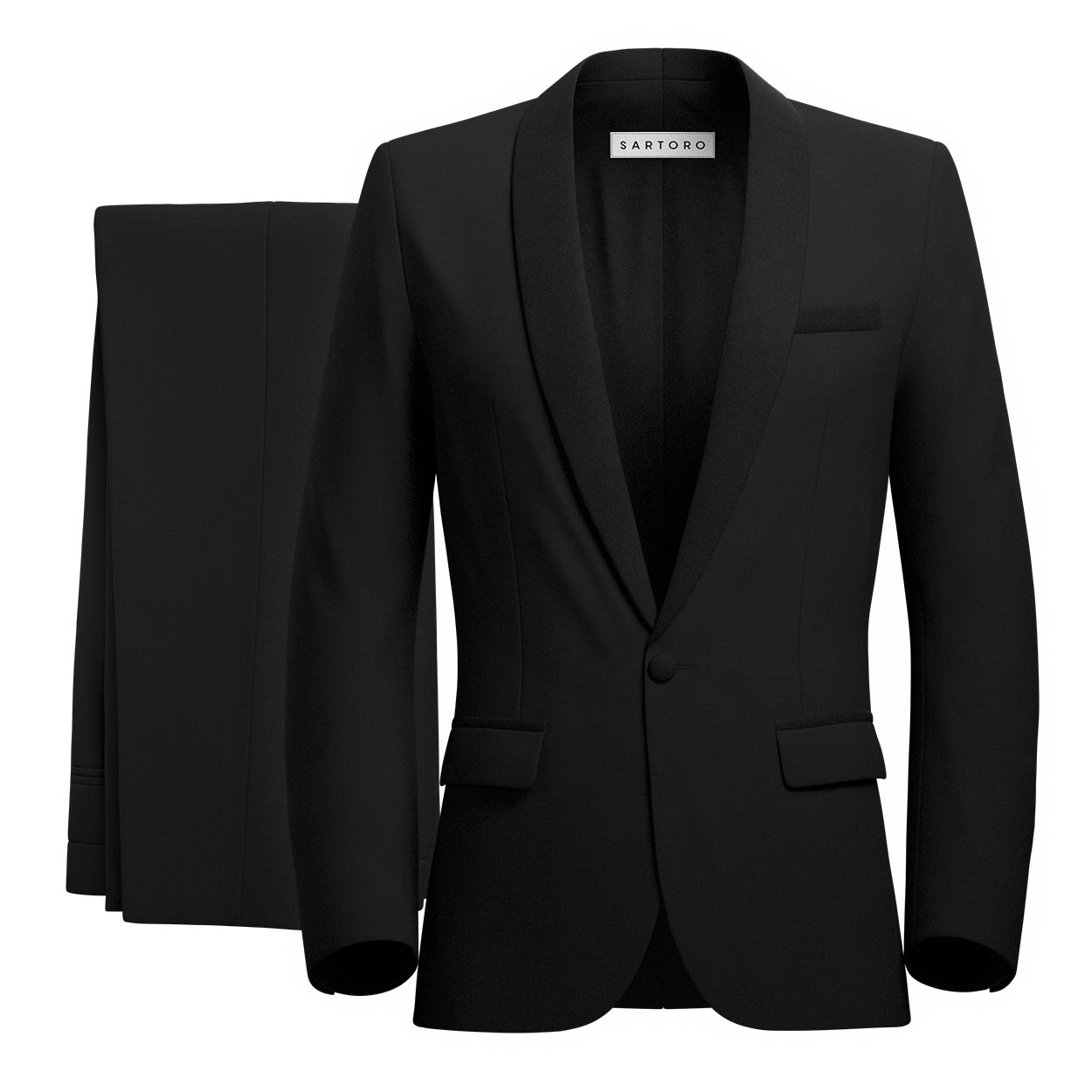 Bond Jet Black Twill Tuxedo - SARTORO