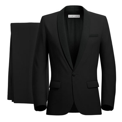 Bond Jet Black Twill Tuxedo - SARTORO
