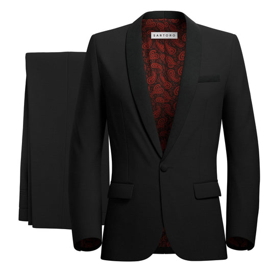 Bond Jet Black Twill Tuxedo - SARTORO