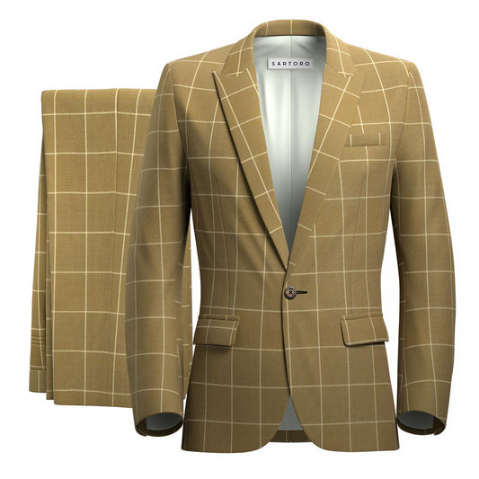 Bowery Gold Windowpane Suit - SARTORO