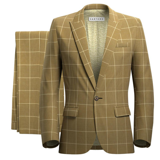 Bowery Gold Windowpane Suit - SARTORO