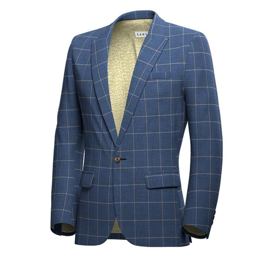 Bowery Lapis Blue Windowpane Jacket - SARTORO