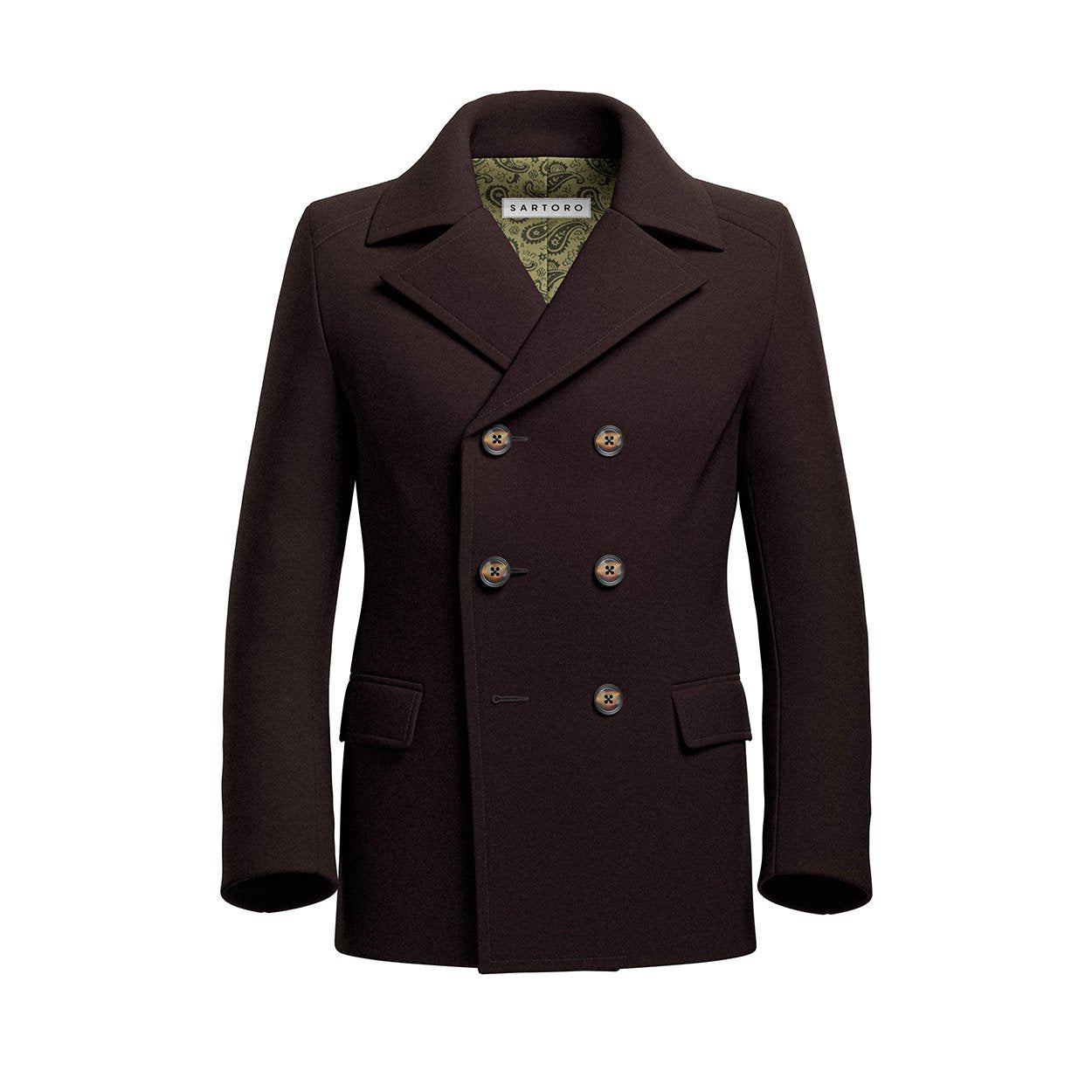 Brown Wool Peacoat