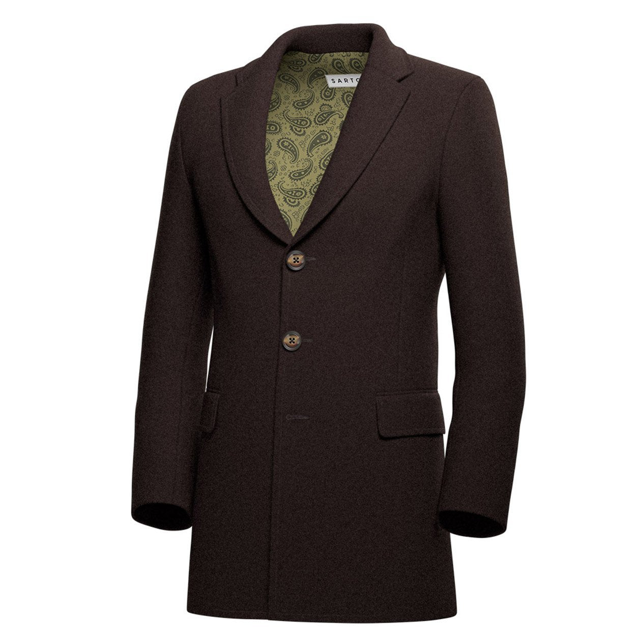 Brown Wool Coat - SARTORO