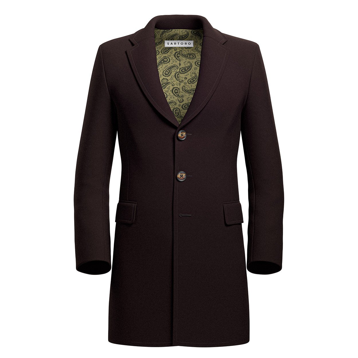 Brown Wool Coat - SARTORO