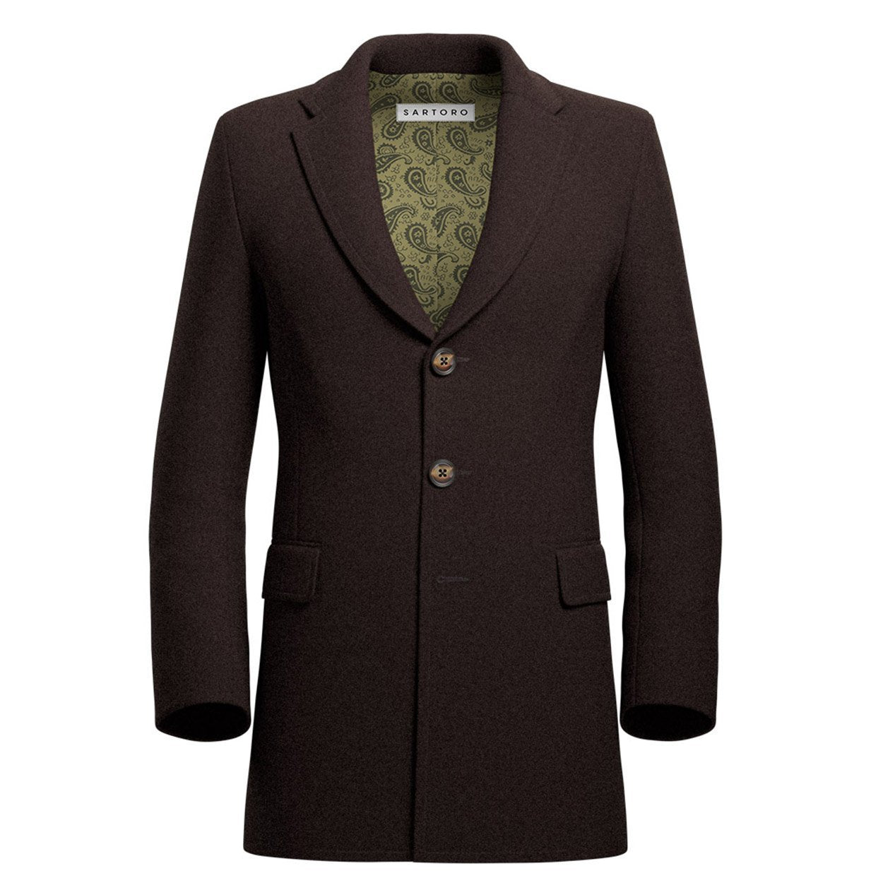 Brown Wool Coat - SARTORO