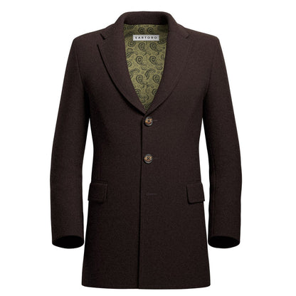 Brown Wool Coat - SARTORO