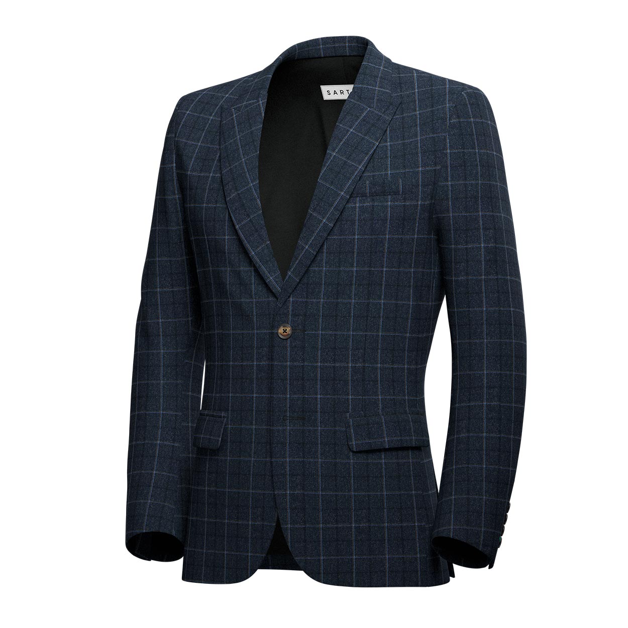 Bryant Charcoal Blue Check Flannel Jacket - SARTORO