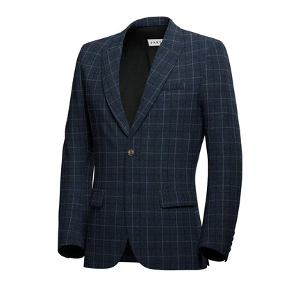 Bryant Charcoal Blue Check Flannel Jacket - SARTORO