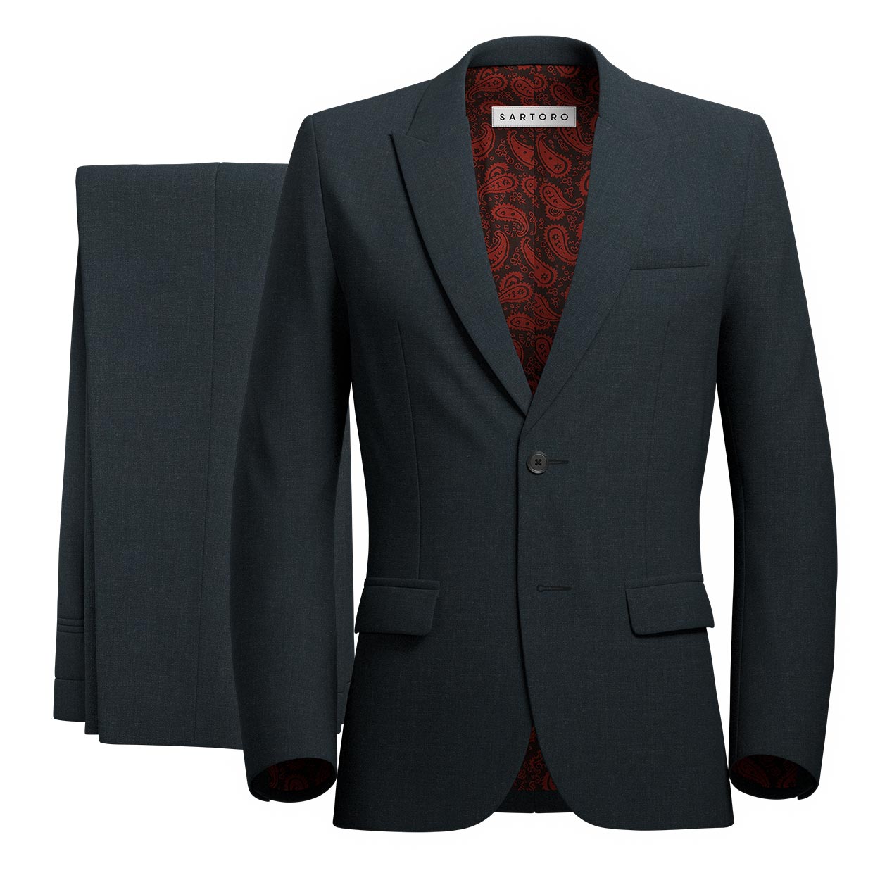 Bryant Dark Charcoal Twill Suit - SARTORO