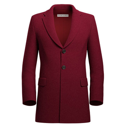 Burgundy Wool Coat - SARTORO