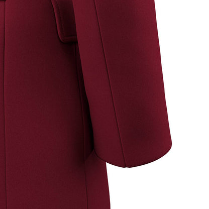 Burgundy Wool Peacoat - SARTORO