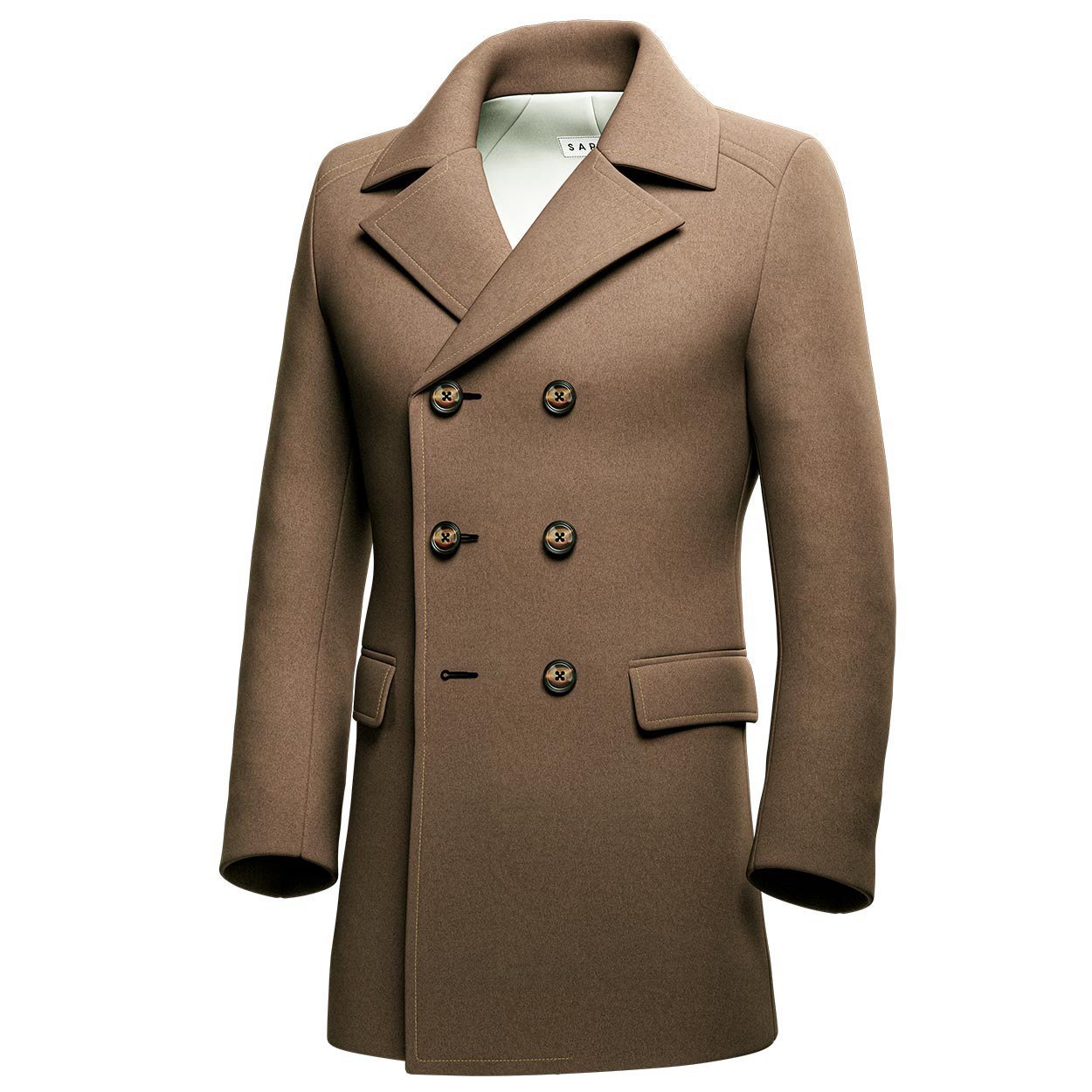 Camel Wool Peacoat - SARTORO