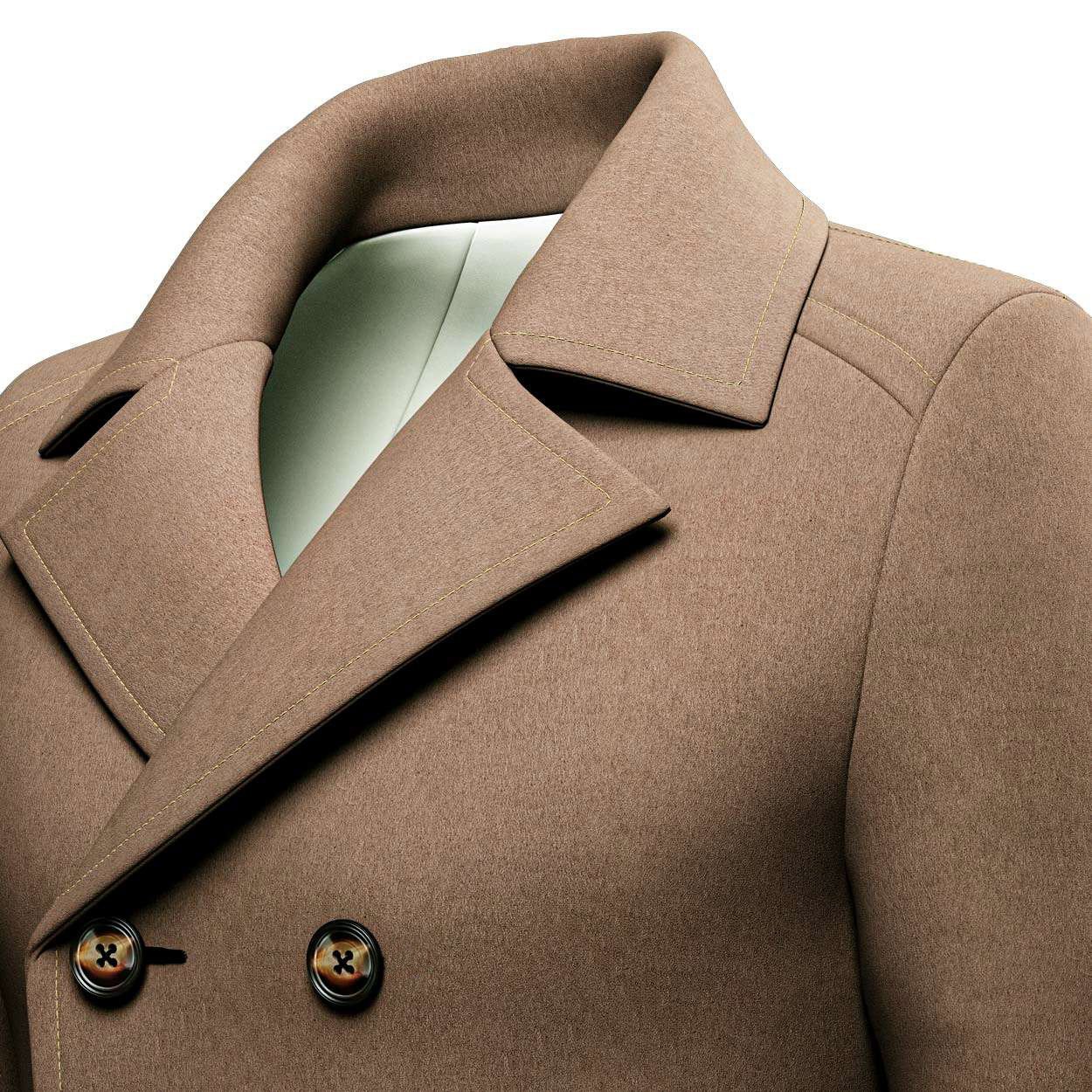 Camel Wool Peacoat - SARTORO