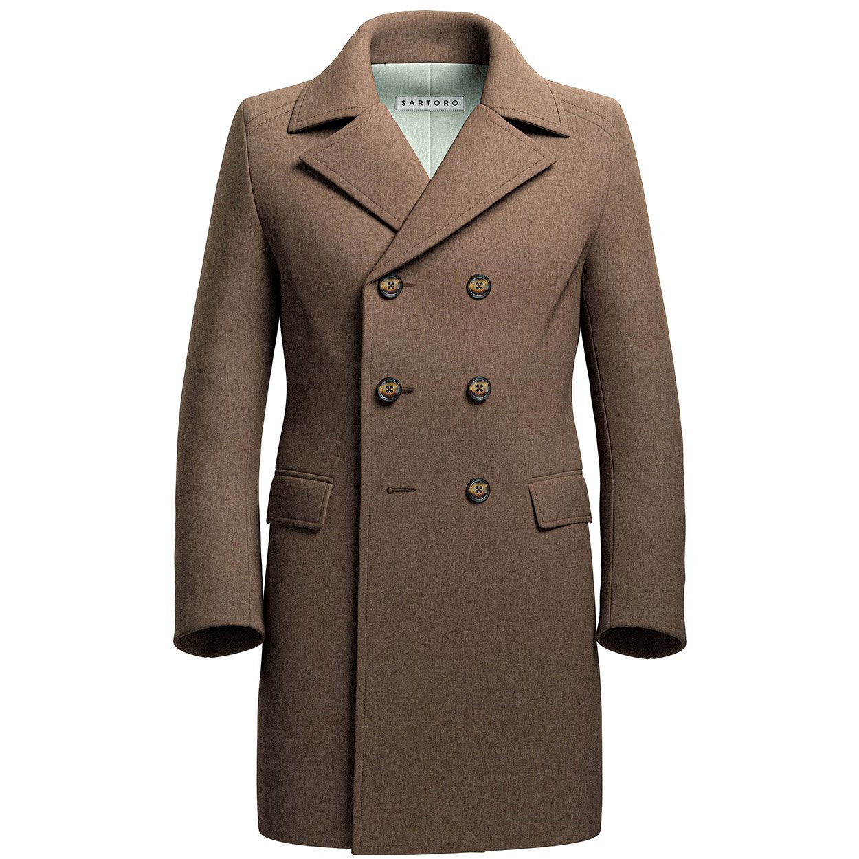 Camel Wool Peacoat - SARTORO