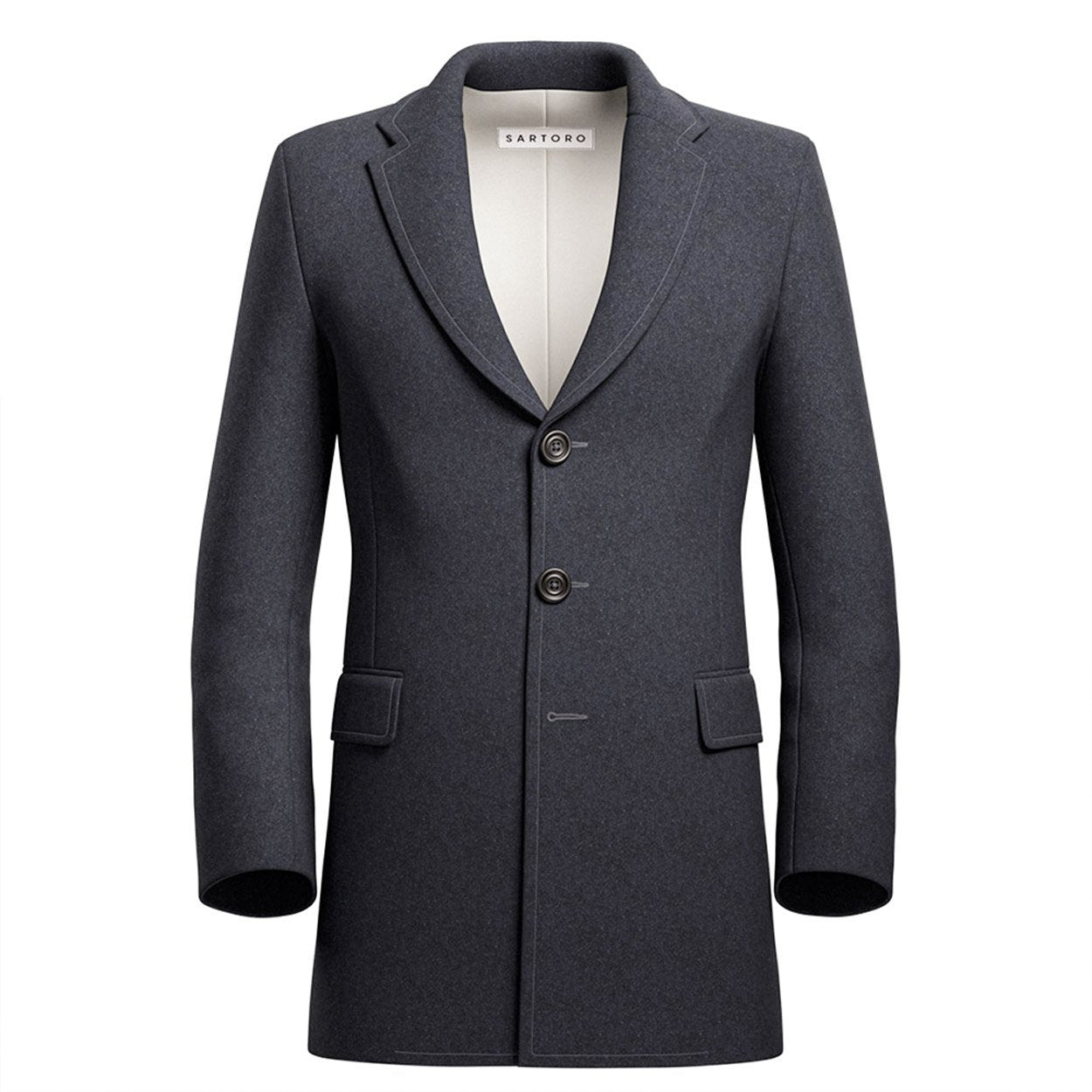 Charcoal Wool Coat - SARTORO