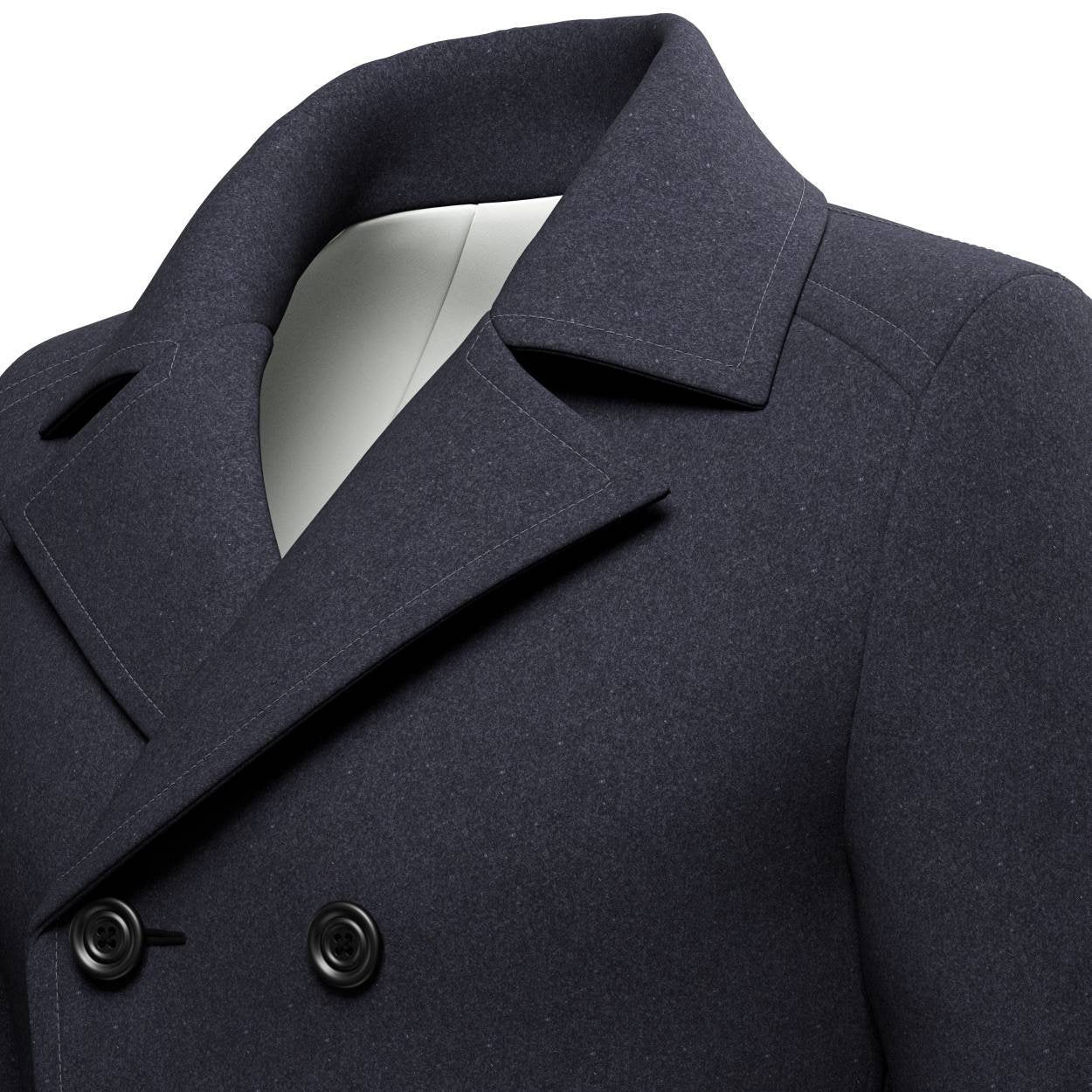 Charcoal Wool Peacoat - SARTORO