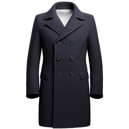 Charcoal Wool Peacoat - SARTORO