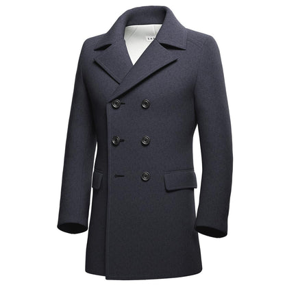 Charcoal Wool Peacoat - SARTORO