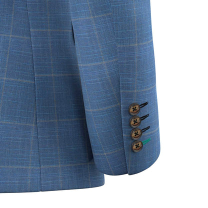 Charles Sky Blue Windowpane Jacket - SARTORO