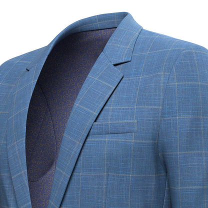 Charles Sky Blue Windowpane Jacket - SARTORO