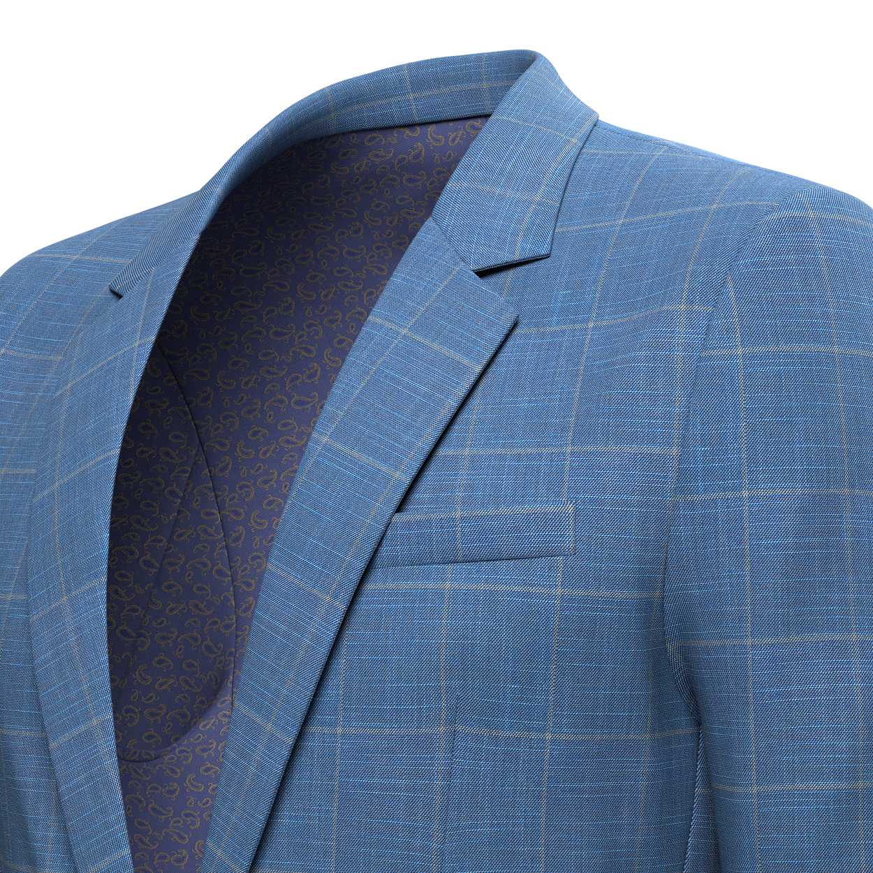 Charles Sky Blue Windowpane Suit - SARTORO