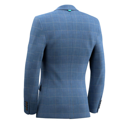 Charles Sky Blue Windowpane Suit - SARTORO