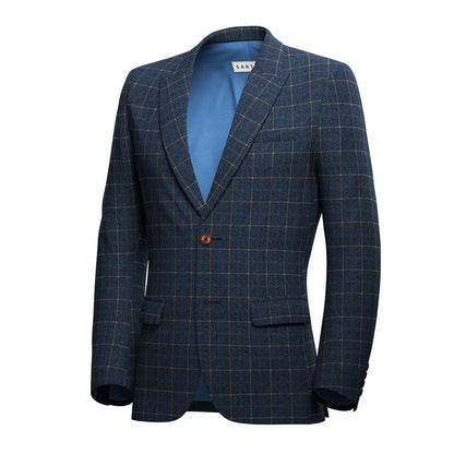 Duke Spruce Blue Flannel Windowpane Jacket - SARTORO