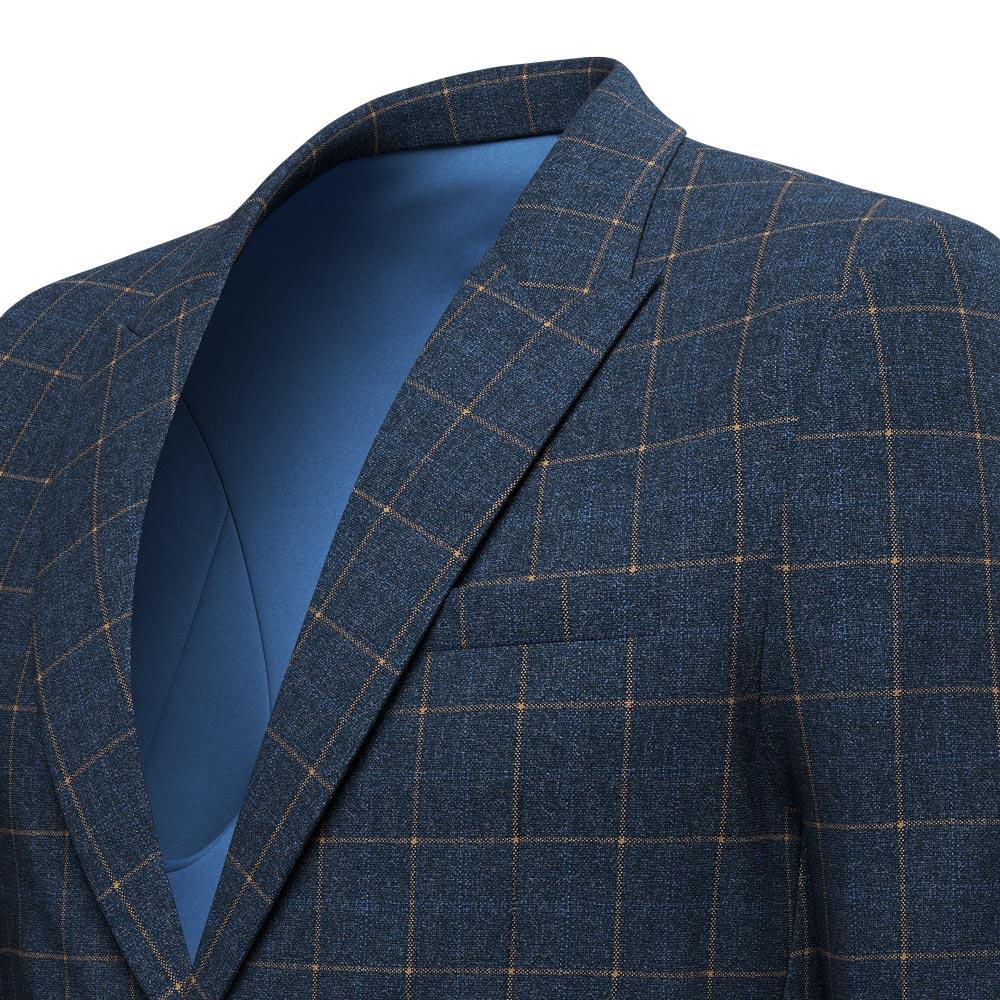 Duke Spruce Blue Flannel Windowpane Suit - SARTORO