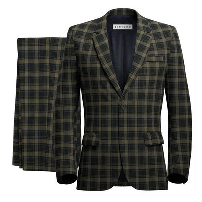 Ellis Black & Gold Check Suit - SARTORO