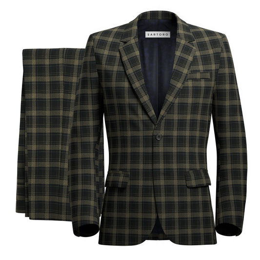 Ellis Black & Gold Check Suit - SARTORO