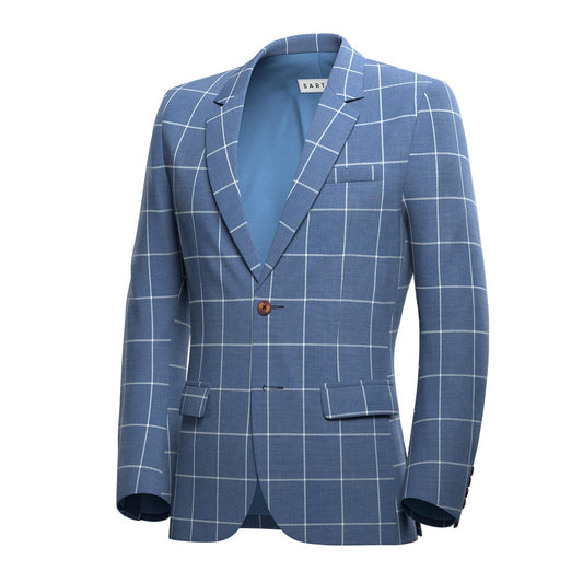 Ellis Blue Windowpane Jacket - SARTORO