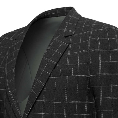 Ellis Charcoal Flannel Windowpane Suit - SARTORO