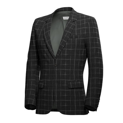 Ellis Charcoal Flannel Windowpane Suit - SARTORO