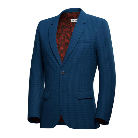 Ellis Royal Blue Microcheck Jacket - SARTORO