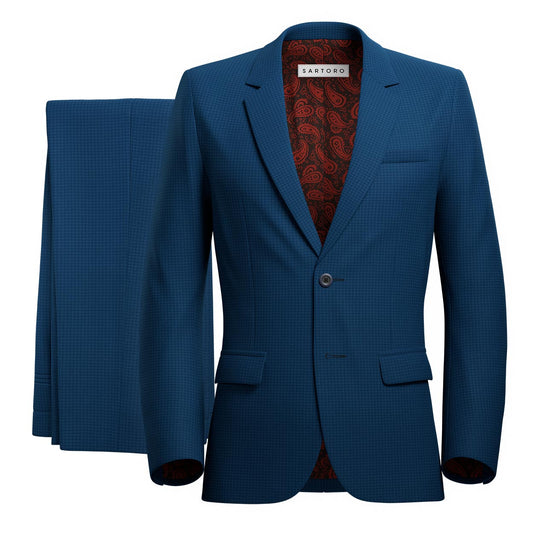 Ellis Royal Blue Microcheck Suit - SARTORO