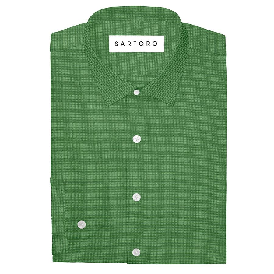 Forest Green Egyptian Cotton Broadcloth Shirt - SARTORO