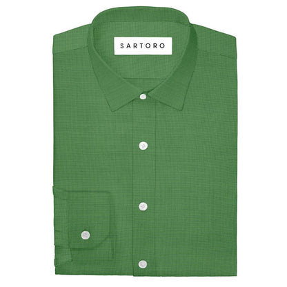 Forest Green Egyptian Cotton Broadcloth Shirt - SARTORO