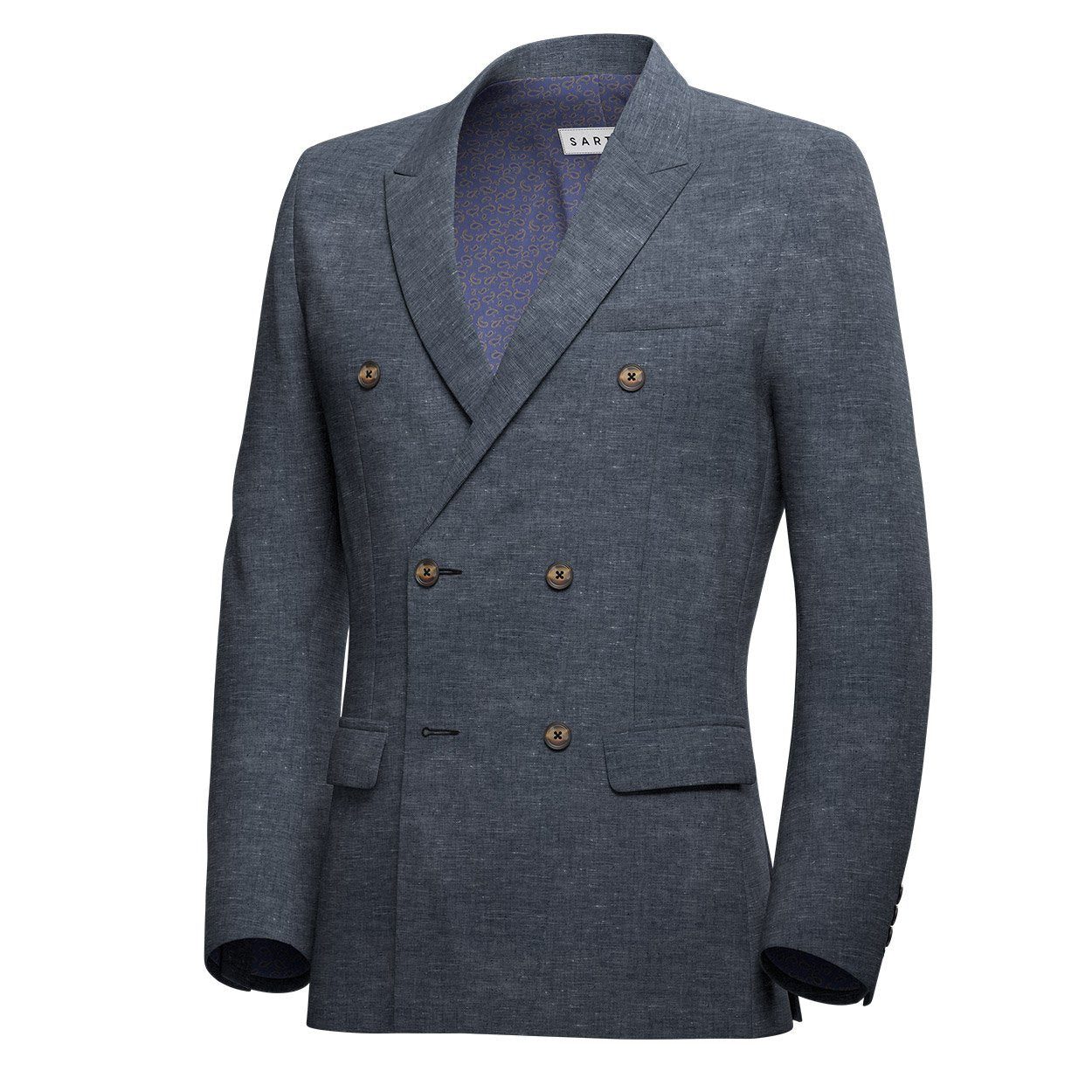 Penn Stone Blue Linen Wedding Suit