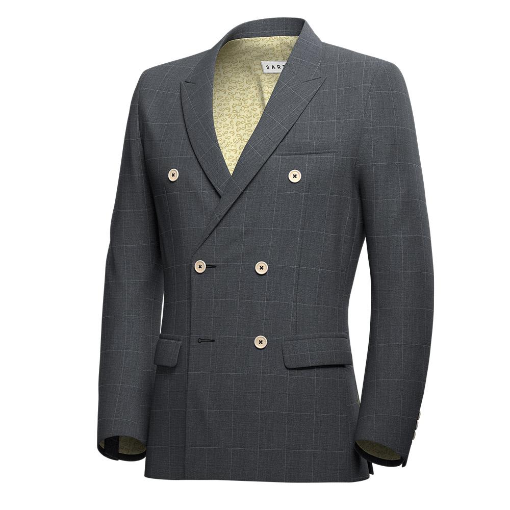 Penn Dark Grey Windowpane Wedding Jacket