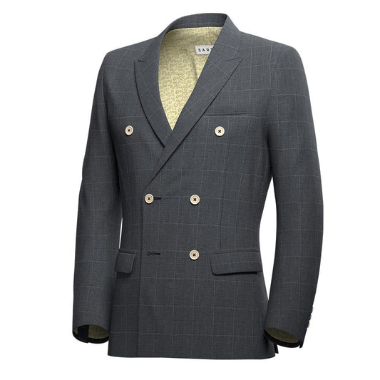 Penn Dark Grey Windowpane Wedding Jacket