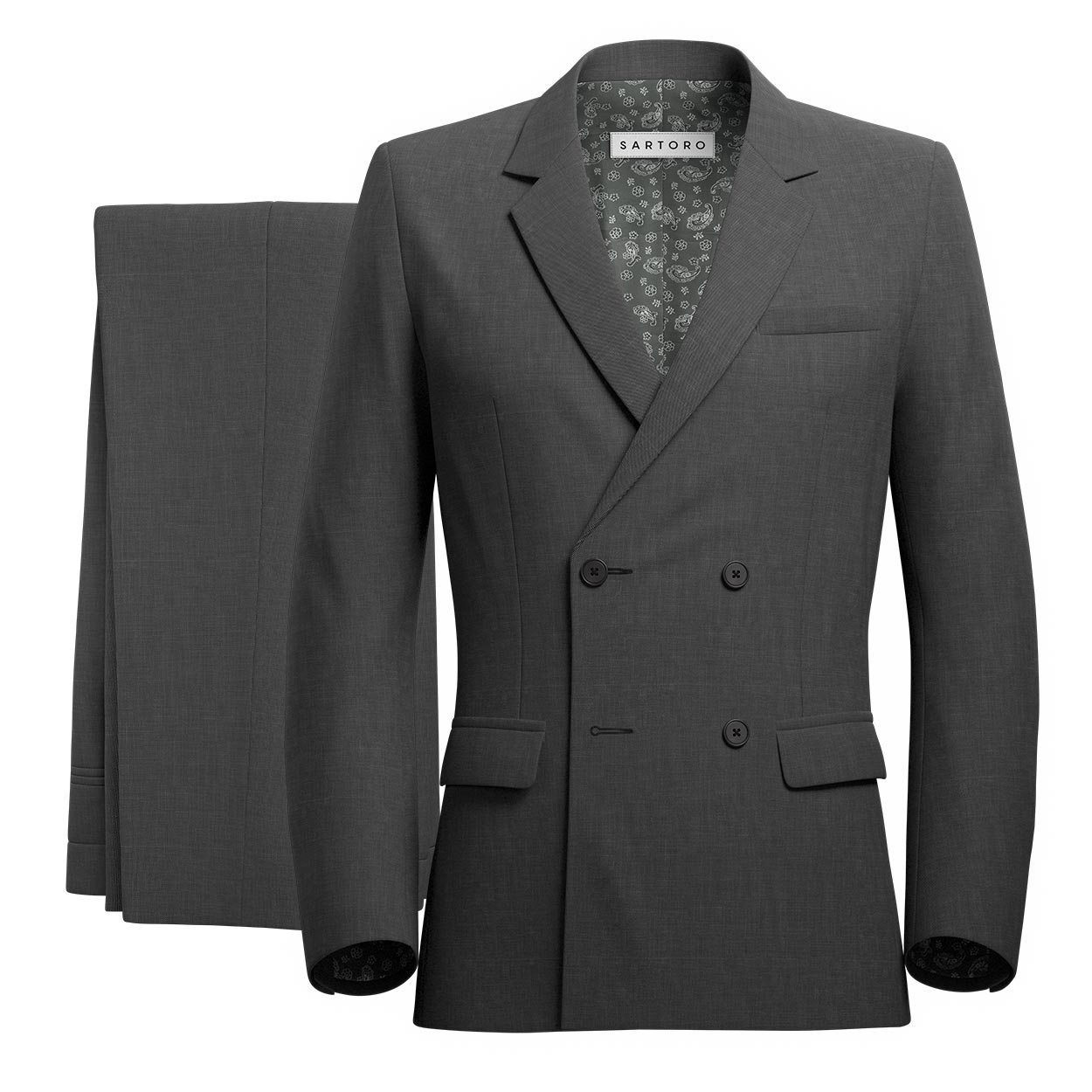 Fulton Charcoal Sharkskin Suit - SARTORO
