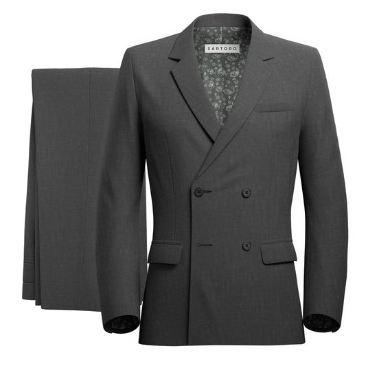 Fulton Charcoal Sharkskin Suit - SARTORO