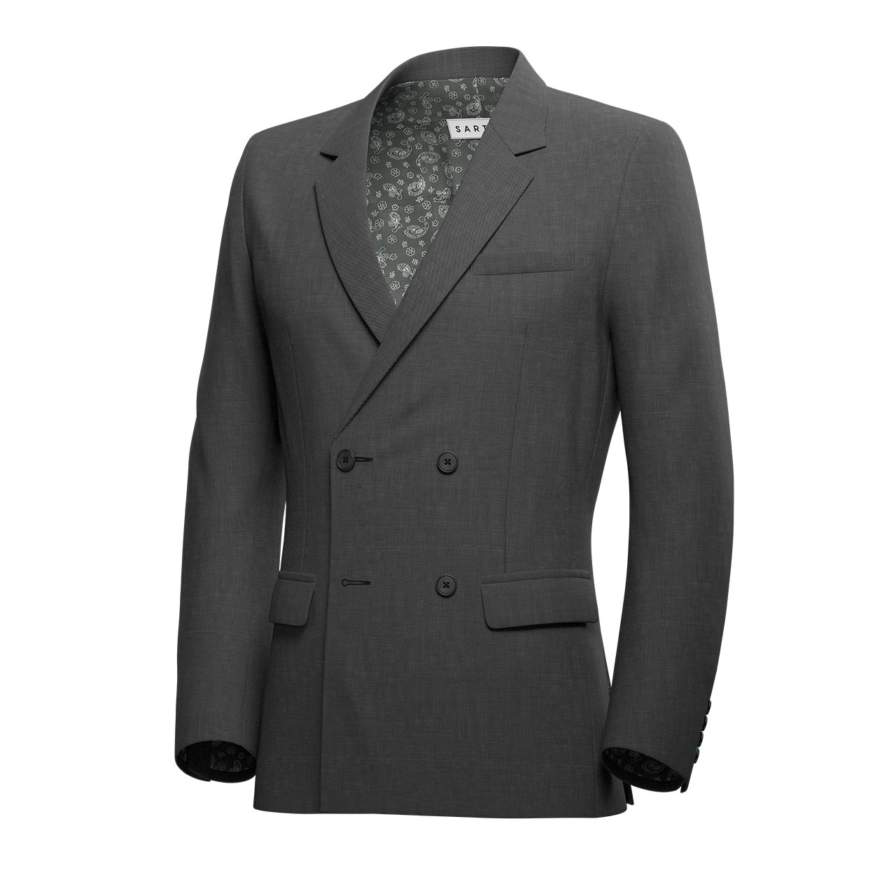 Fulton Charcoal Sharkskin Suit - SARTORO