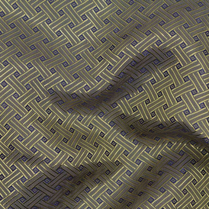 Gold & Blue Basketweave Pocket Square - SARTORO