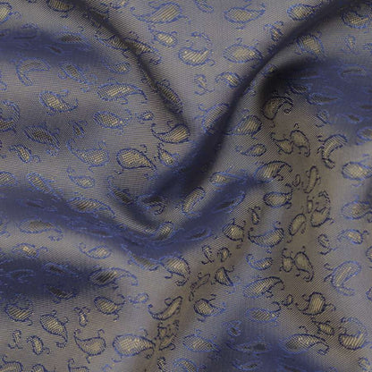 Gold & Blue Paisley Floral Pocket Square - SARTORO