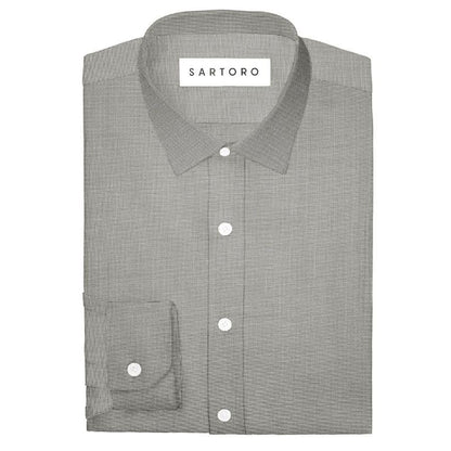 Grey Egyptian Cotton Broadcloth Shirt - SARTORO