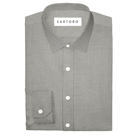 Grey Egyptian Cotton Broadcloth Shirt - SARTORO