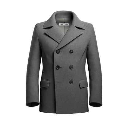 Grey Wool Peacoat