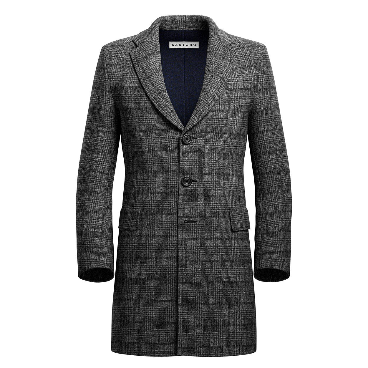 Grey Tweed Wool Coat - SARTORO